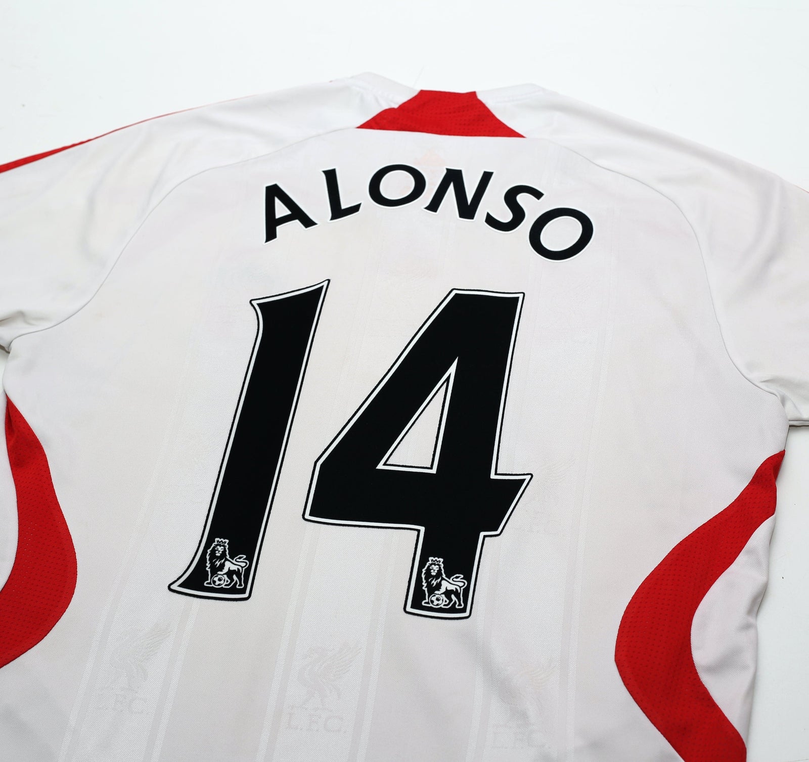 2007/08 ALONSO #14 Liverpool adidas Away Football Shirt (M)
