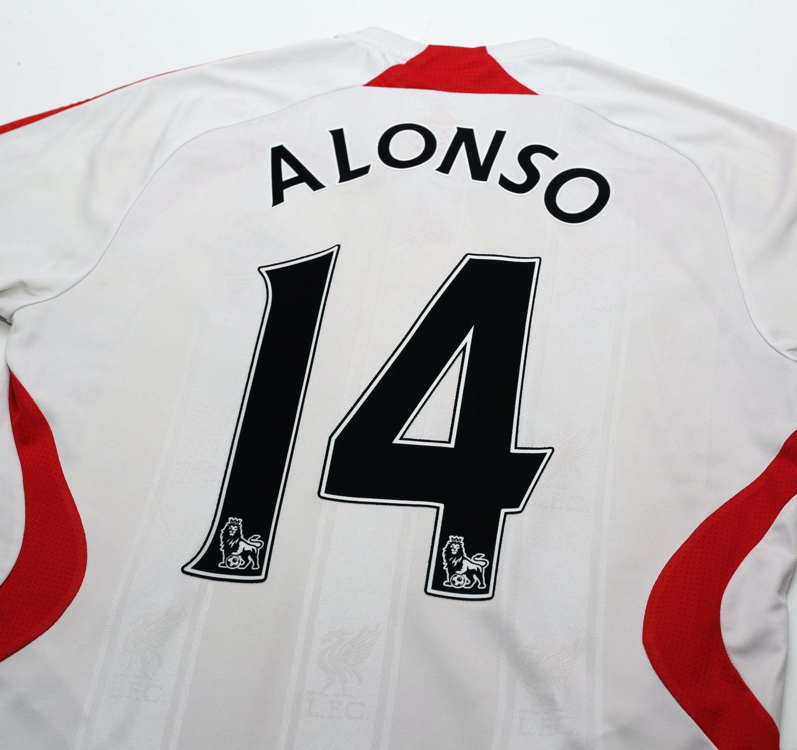 2007/08 ALONSO #14 Liverpool adidas Away Football Shirt (M)