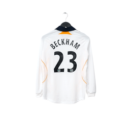 2007/08 Beckham #23 LA Galaxy Vintage adidas L/S Home Football Soccer Shirt (S)