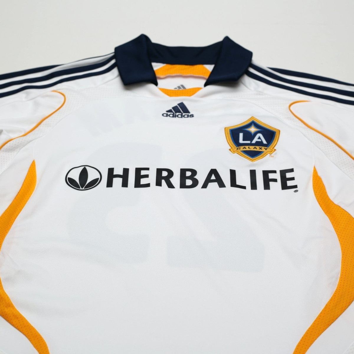 2007/08 Beckham #23 LA Galaxy Vintage adidas L/S Home Football Soccer Shirt (S)