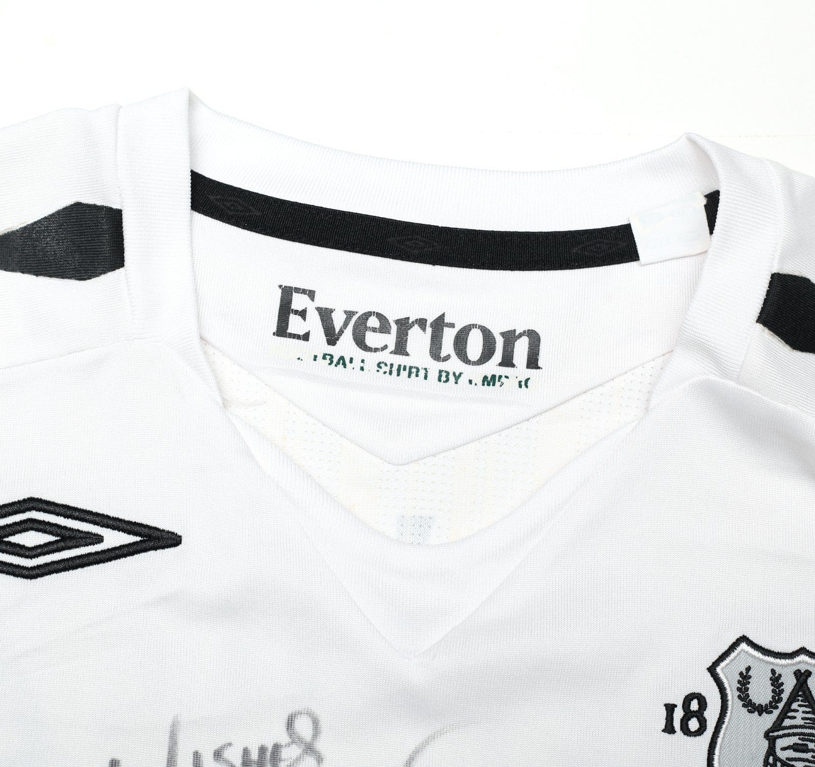 2007/08 CAHILL #17 Everton Vintage Umbro Away Football Shirt (S) SIGNED