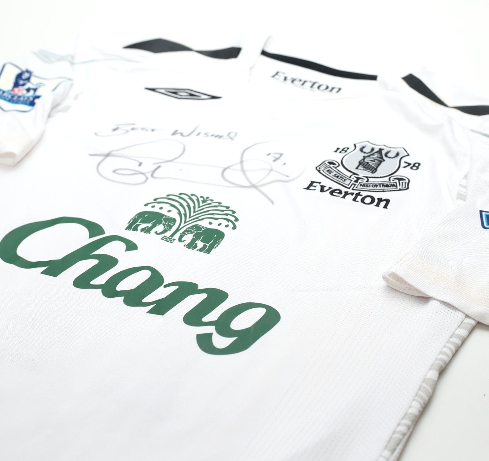 2007/08 CAHILL #17 Everton Vintage Umbro Away Football Shirt (S) SIGNED