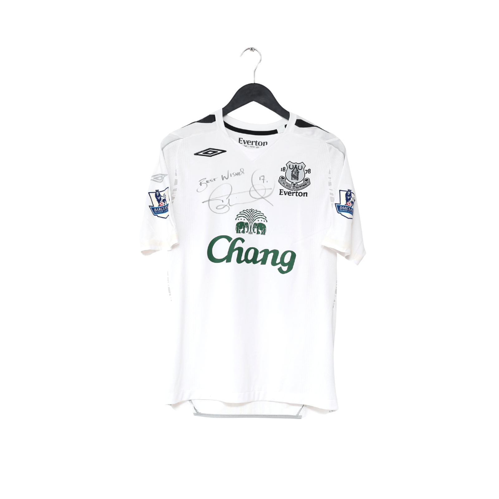 2007/08 CAHILL #17 Everton Vintage Umbro Away Football Shirt (S) SIGNED