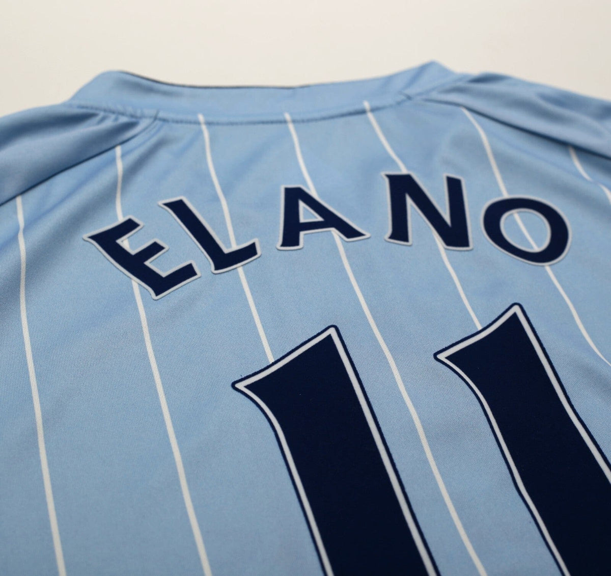 2007/08 ELANO #11 Manchester City Vintage le coq sportif Football Shirt (XL)