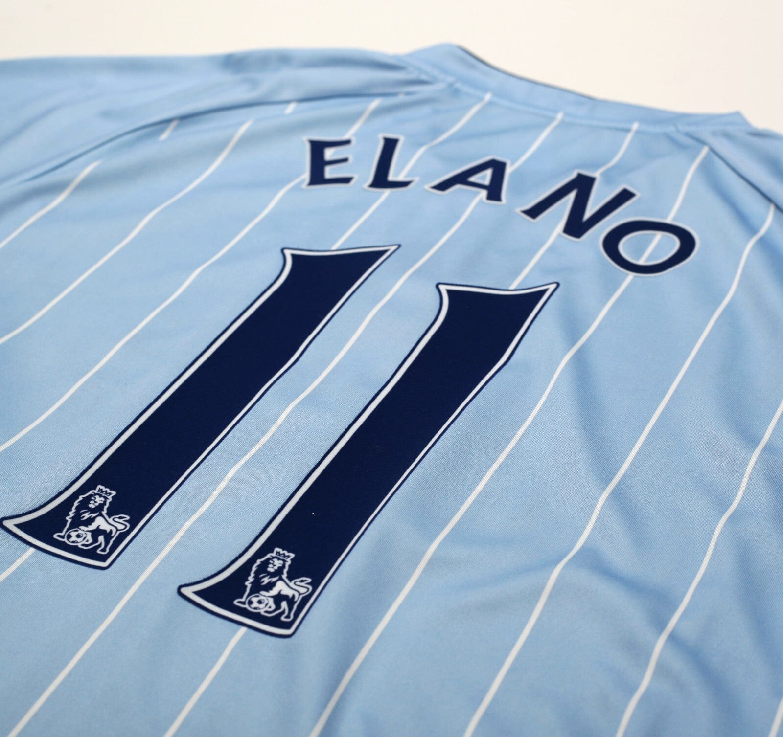 2007/08 ELANO #11 Manchester City Vintage le coq sportif Football Shirt (XL)