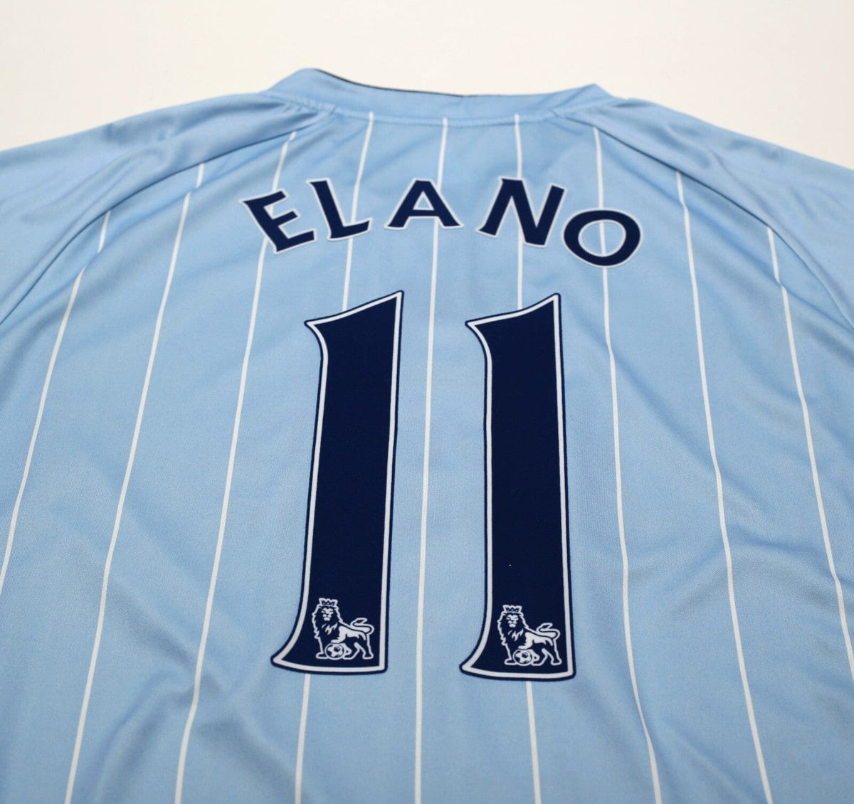 2007/08 ELANO #11 Manchester City Vintage le coq sportif Football Shirt (XL)