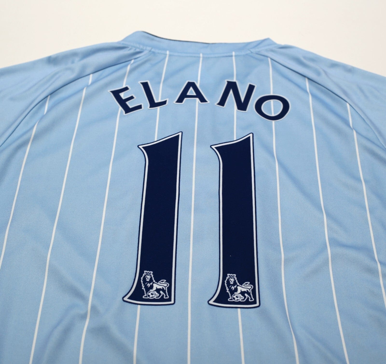 2007/08 ELANO #11 Manchester City Vintage le coq sportif Football Shirt (XL)
