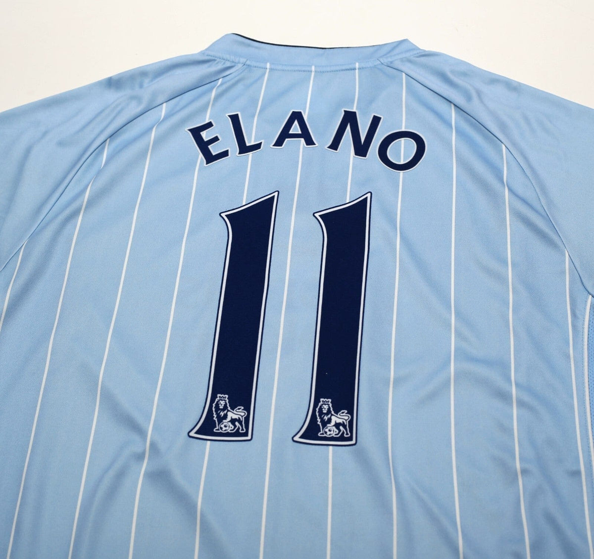2007/08 ELANO #11 Manchester City Vintage le coq sportif Football Shirt (XL)