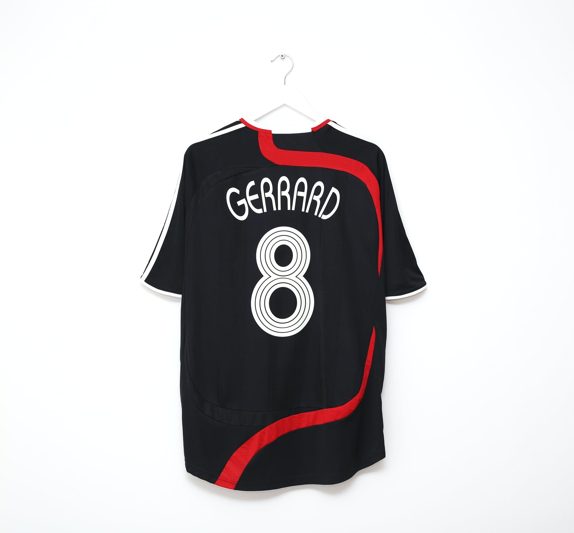 2007/08 GERRARD #9 Liverpool Vintage adidas UCL Third Football Shirt Jersey (L)