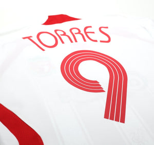 2007/08 TORRES #9 Liverpool Vintage adidas European Away Football Shirt (S)