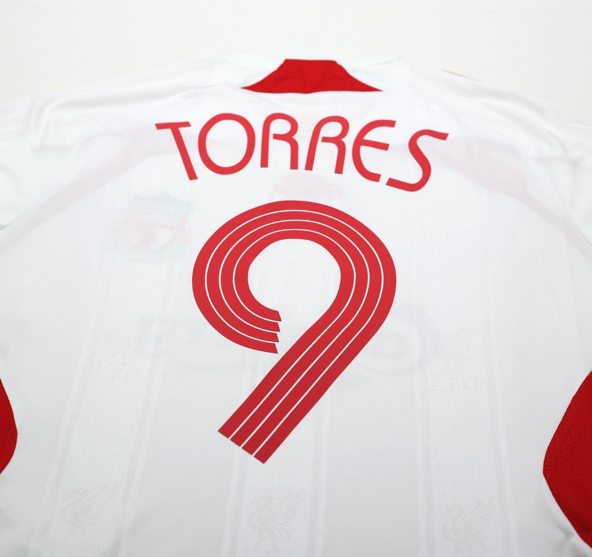 2007/08 TORRES #9 Liverpool Vintage adidas European Away Football Shirt (S)