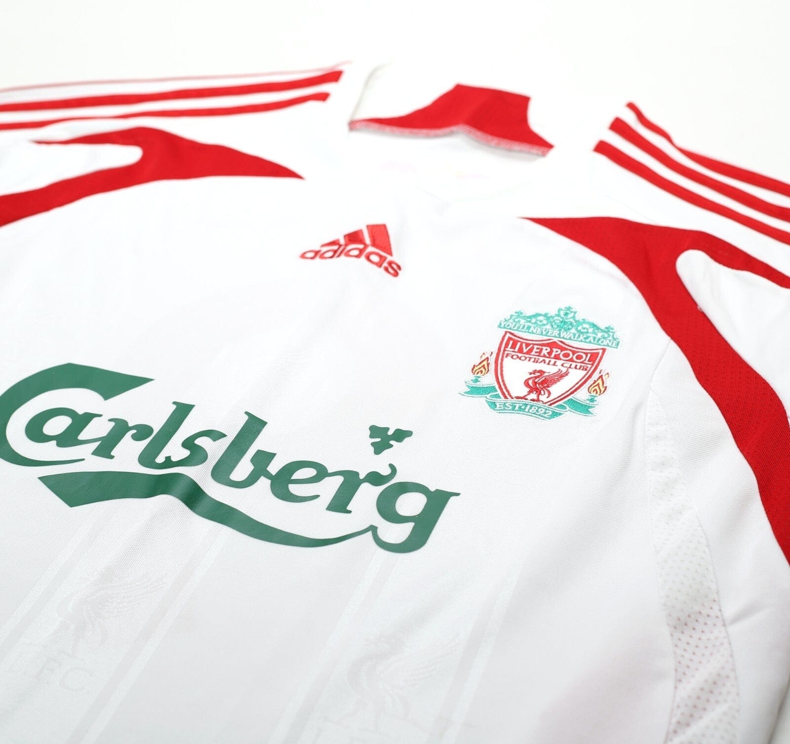 2007/08 TORRES #9 Liverpool Vintage adidas European Away Football Shirt (S)