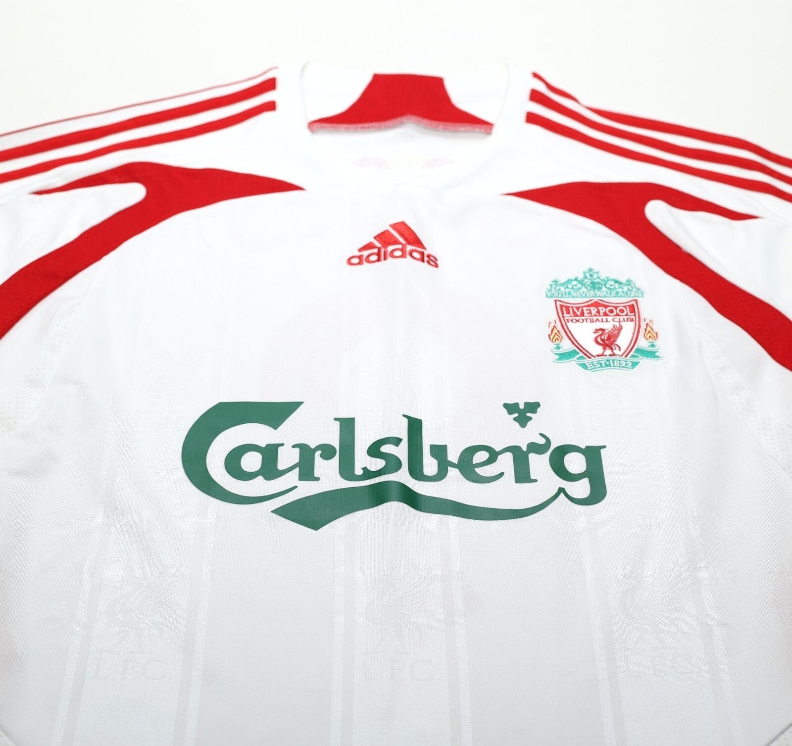 2007/08 TORRES #9 Liverpool Vintage adidas European Away Football Shirt (S)