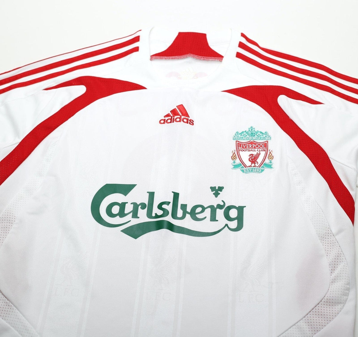 2007/08 TORRES #9 Liverpool Vintage adidas European Away Football Shirt (S)