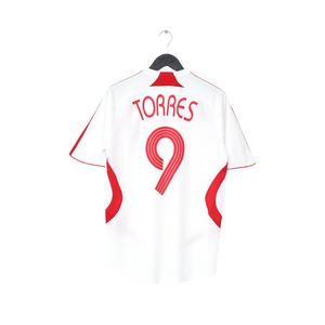 2007/08 TORRES #9 Liverpool Vintage adidas European Away Football Shirt (S)