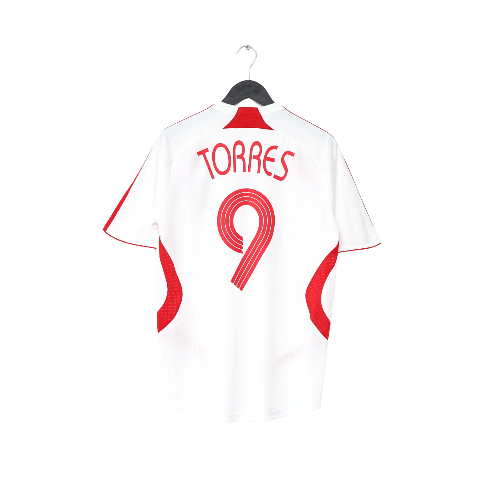 2007/08 TORRES #9 Liverpool Vintage adidas European Away Football Shirt (S)
