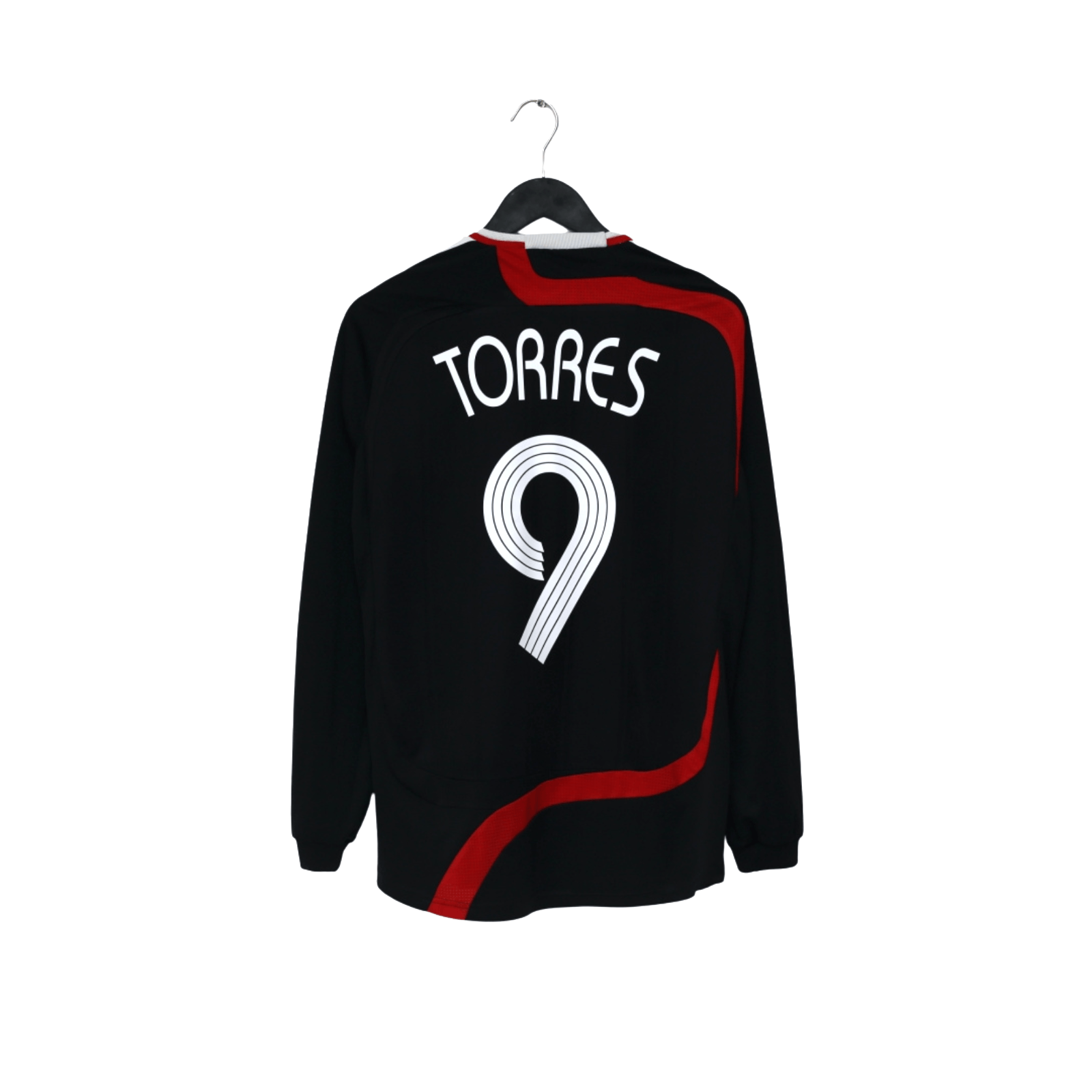 2007/08 Torres #9 Liverpool Vintage adidas Third L/S Football Shirt (S)