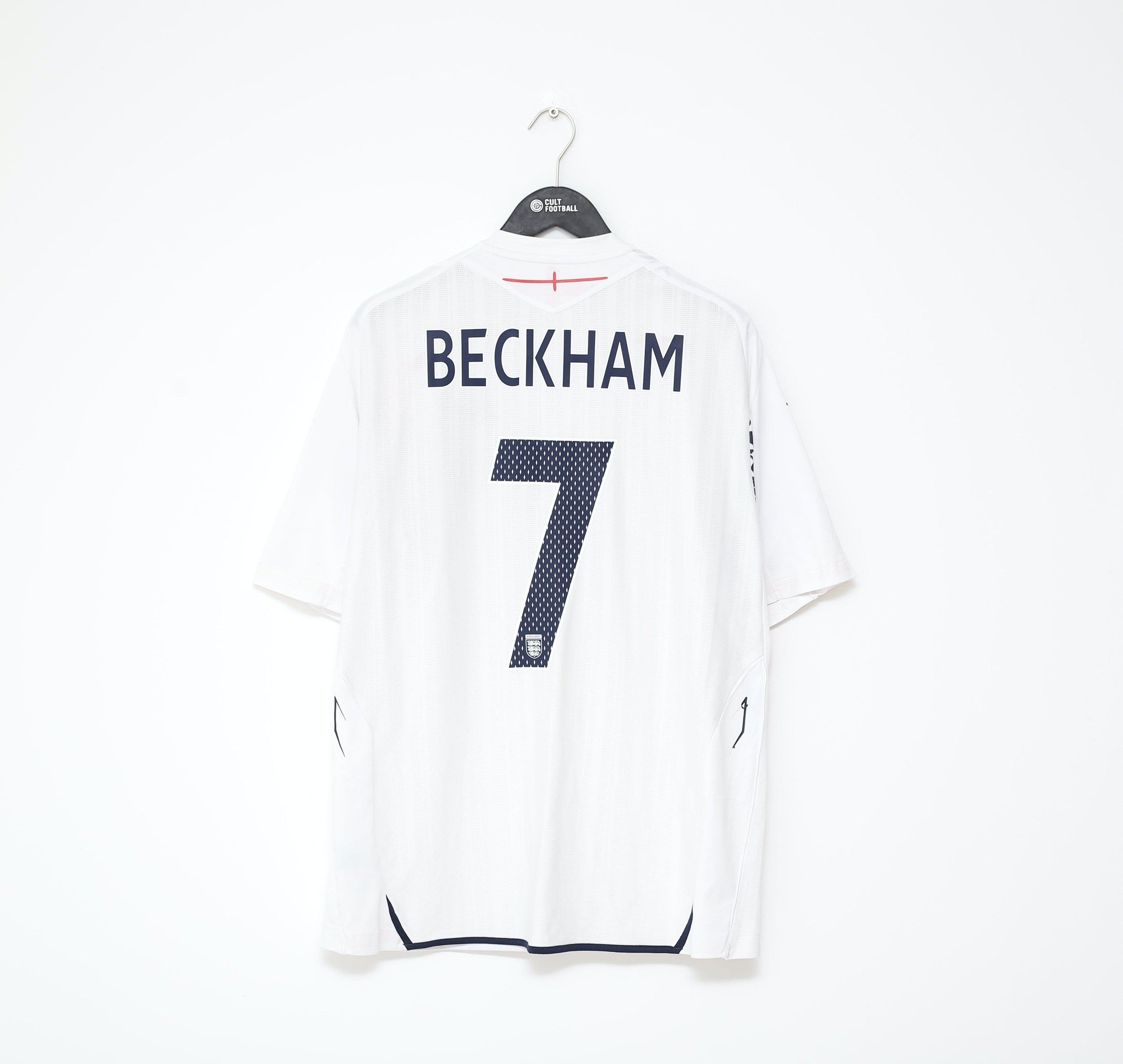2007/09 BECKHAM #7 England Vintage Umbro Home Football Shirt (XL)