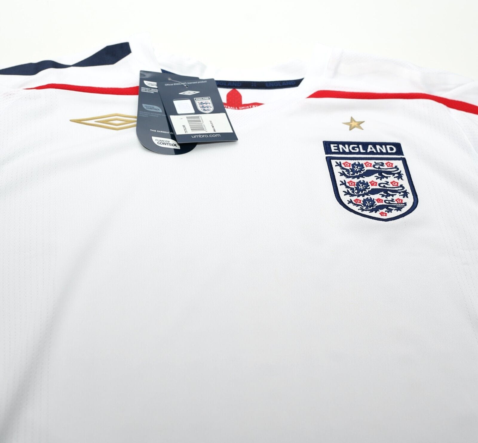 2007/09 ENGLAND Vintage Umbro Home Football Shirt Jersey (L) BNWT