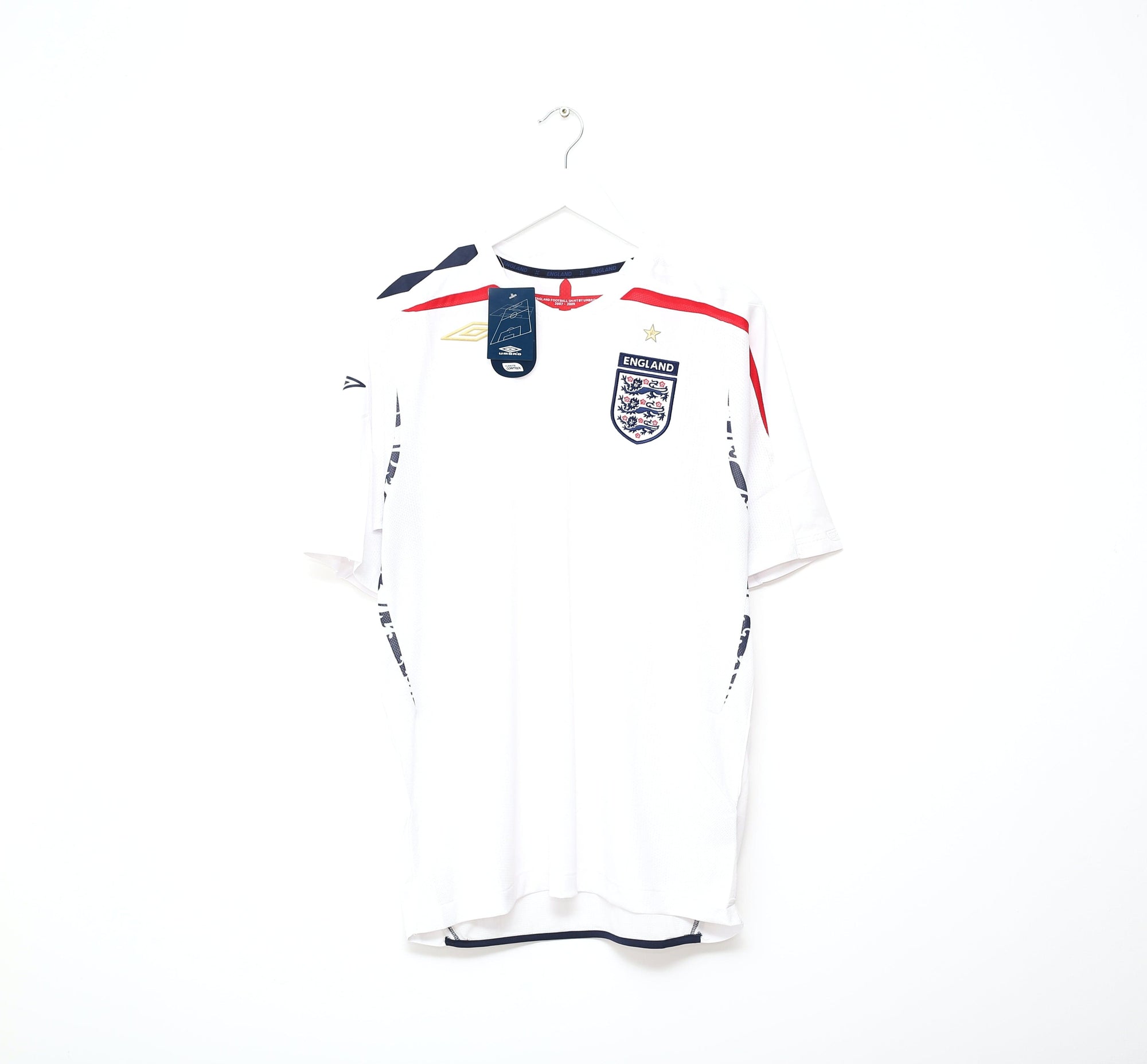 2007/09 ENGLAND Vintage Umbro Home Football Shirt Jersey (L) BNWT