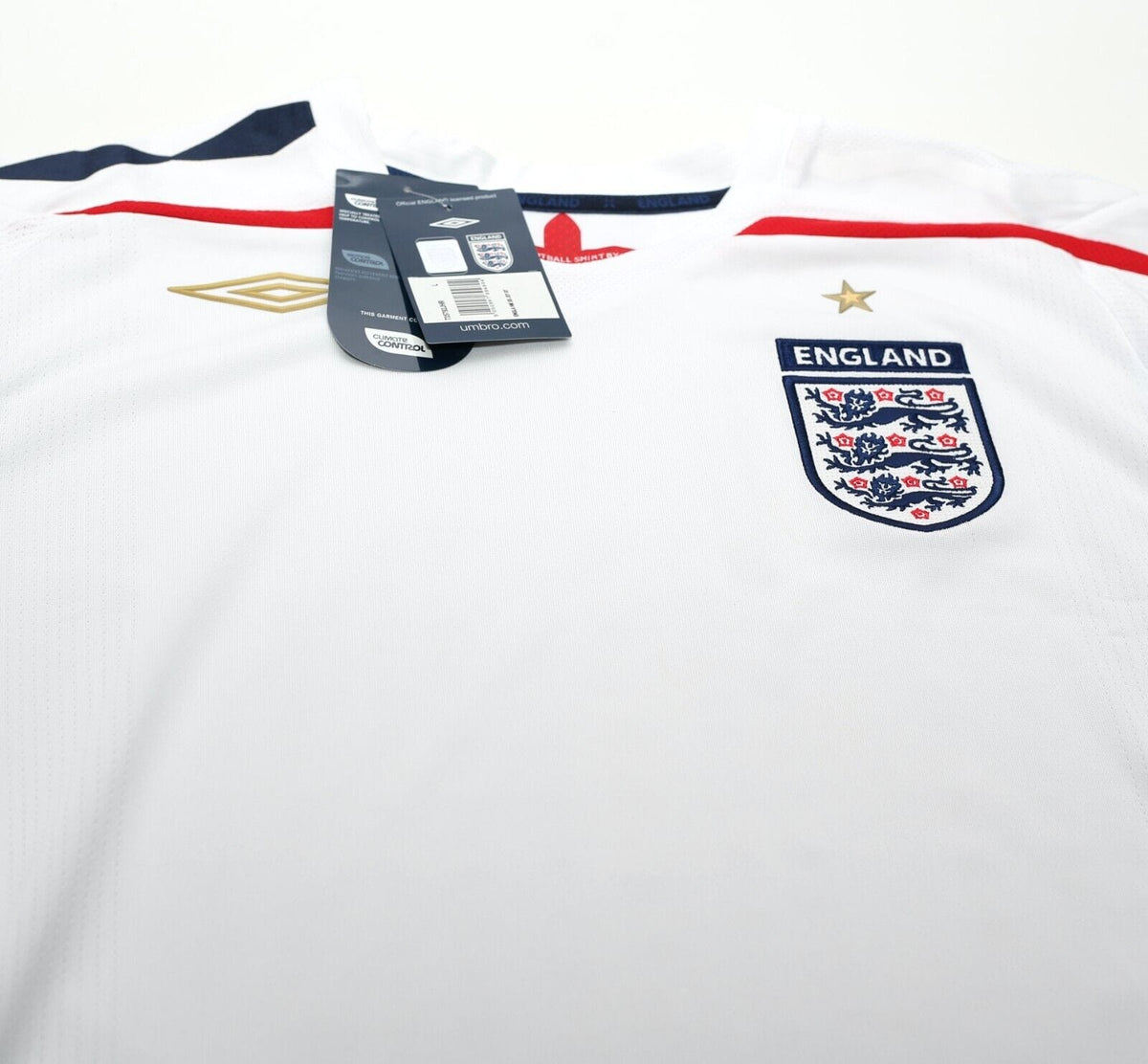2007/09 ENGLAND Vintage Umbro Home Football Shirt Jersey (M) BNWT