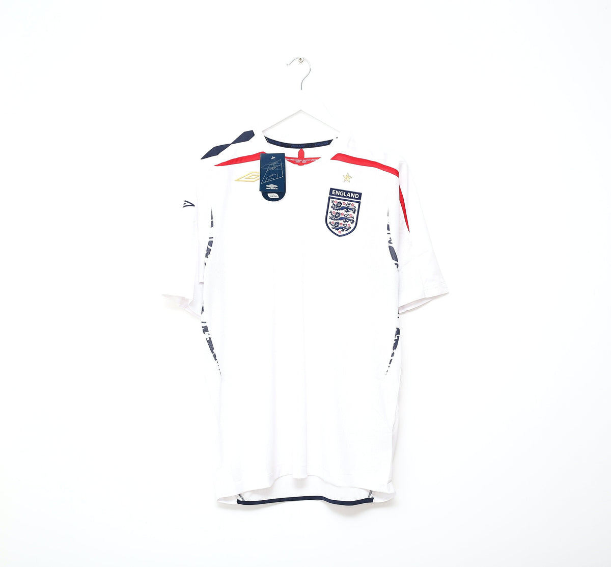 2007/09 ENGLAND Vintage Umbro Home Football Shirt Jersey (M) BNWT