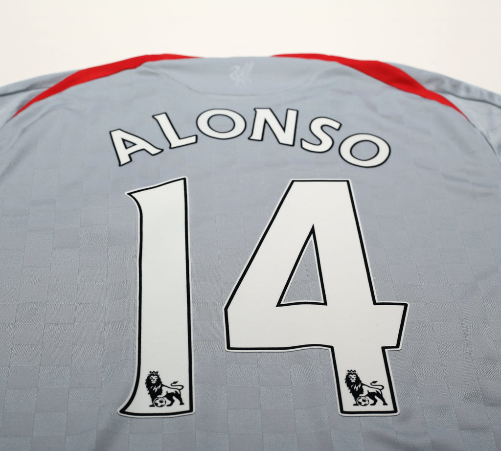 2008/09 ALONSO #14 Liverpool Vintage Adidas Away Football Shirt (XL)