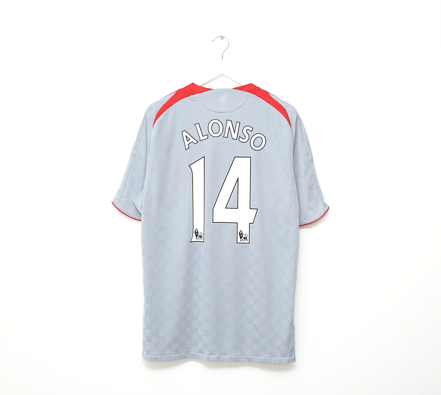 2008/09 ALONSO #14 Liverpool Vintage Adidas Away Football Shirt (XL)