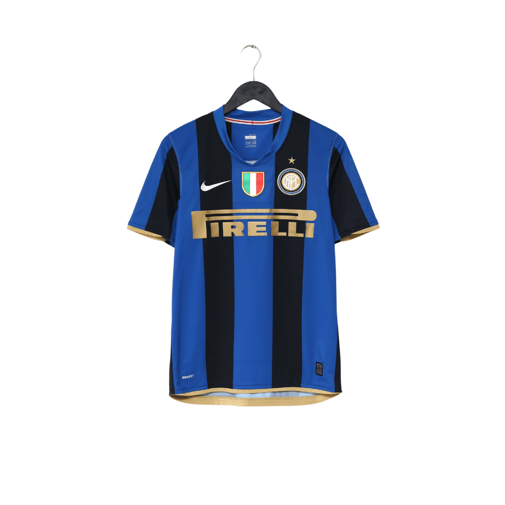 2008/09 ZANETTI #4 Inter Milan Vintage Nike Home Football Shirt (S)