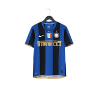 2008/09 ZANETTI #4 Inter Milan Vintage Nike Home Football Shirt (S)