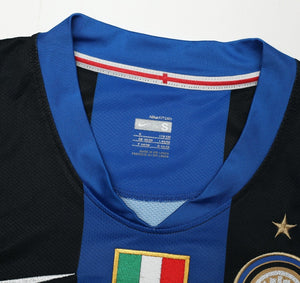 2008/09 ZANETTI #4 Inter Milan Vintage Nike Home Football Shirt (S)