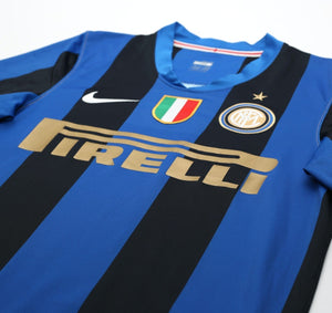 2008/09 ZANETTI #4 Inter Milan Vintage Nike Home Football Shirt (S)