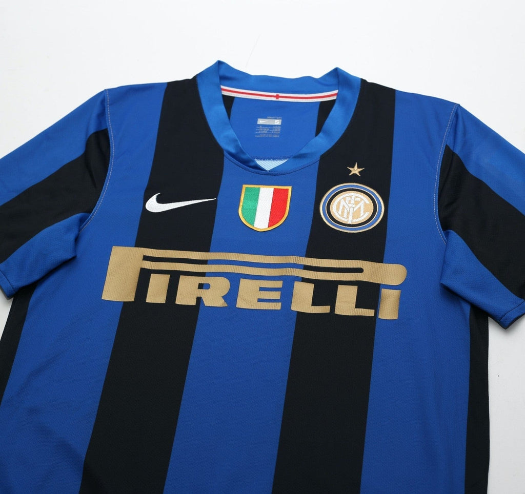 2008/09 ZANETTI #4 Inter Milan Vintage Nike Home Football Shirt (S)