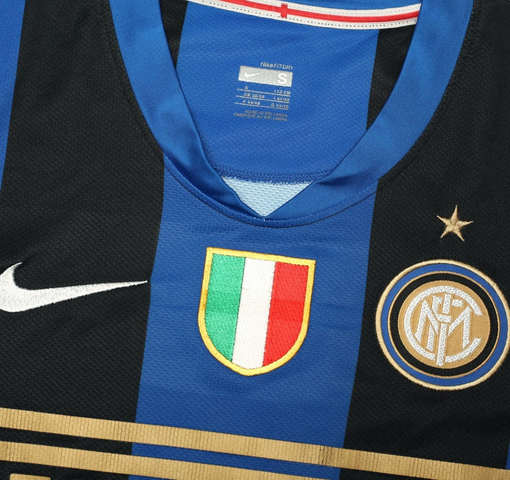 2008/09 ZANETTI #4 Inter Milan Vintage Nike Home Football Shirt (S)