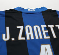 2008/09 ZANETTI #4 Inter Milan Vintage Nike Home Football Shirt (S)