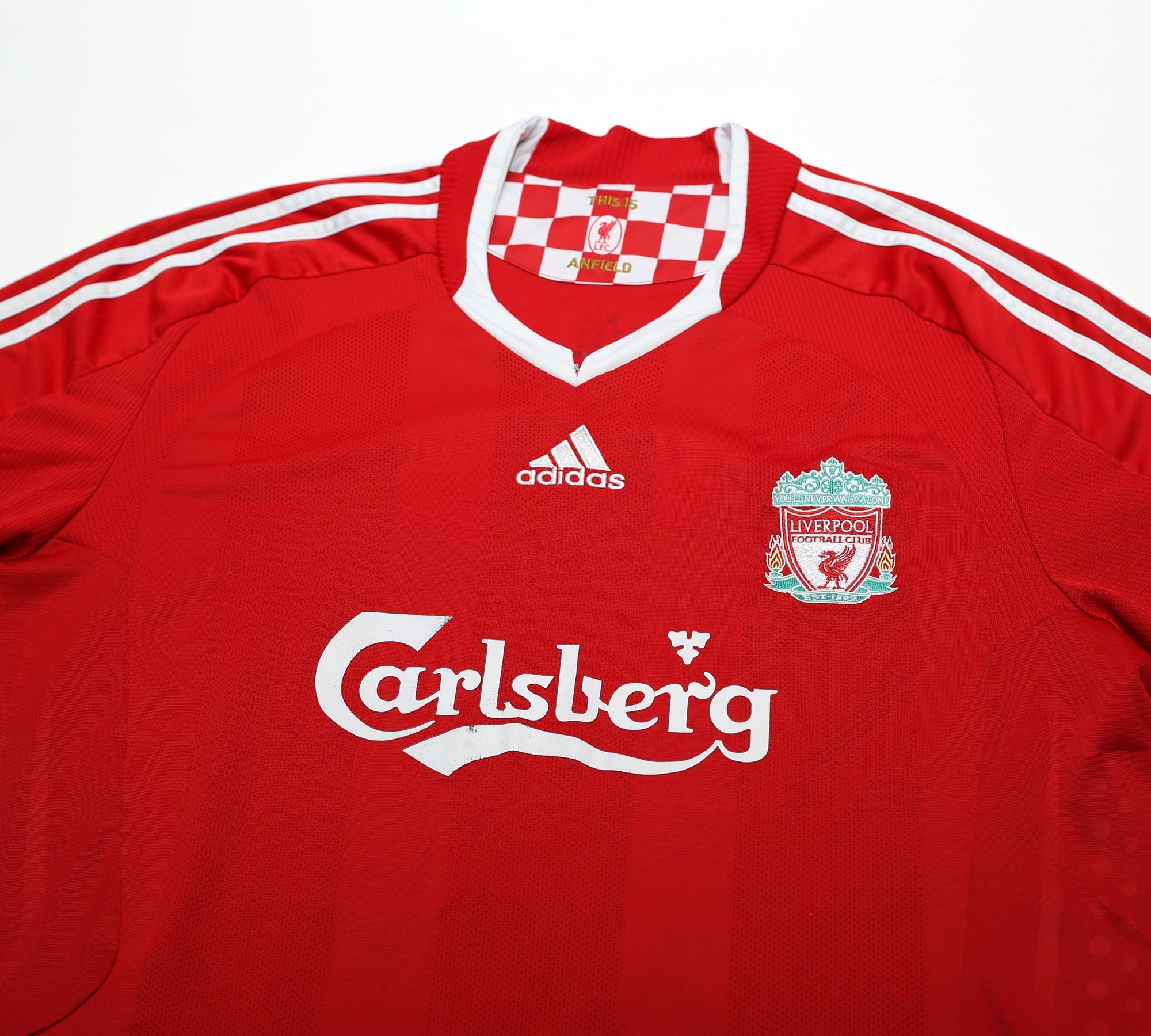 2008/10 ALONSO #14 Liverpool Vintage Adidas Home Football Shirt (XL)