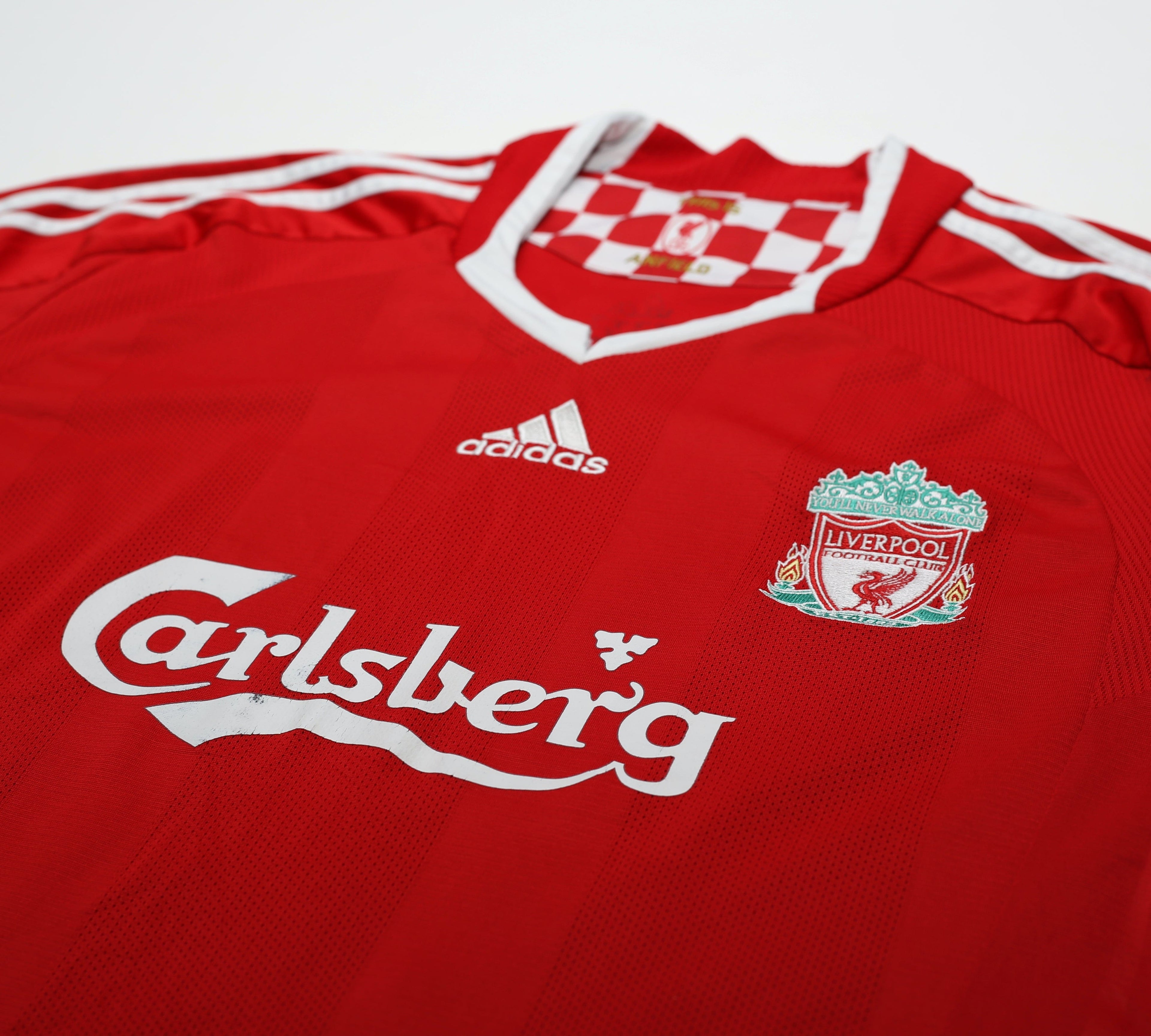 2008/10 ALONSO #14 Liverpool Vintage Adidas Home Football Shirt (XL)