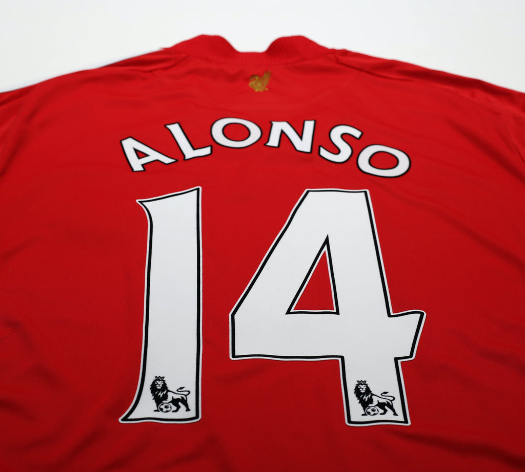 2008/10 ALONSO #14 Liverpool Vintage Adidas Home Football Shirt (XL)