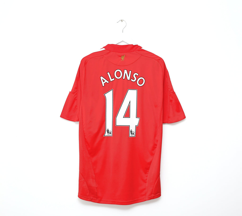 2008/10 ALONSO #14 Liverpool Vintage Adidas Home Football Shirt (XL)