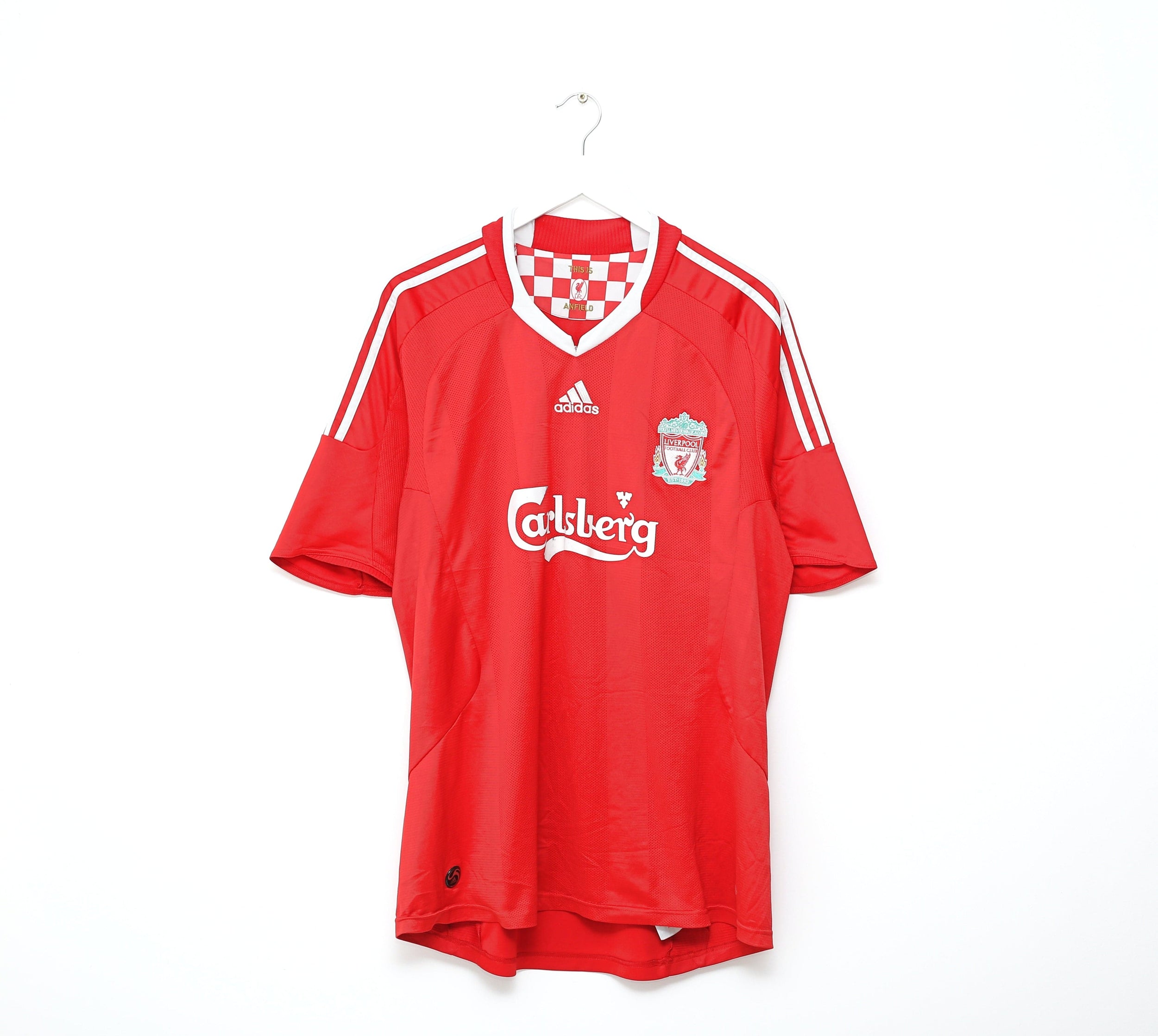 2008/10 ALONSO #14 Liverpool Vintage Adidas Home Football Shirt (XL)