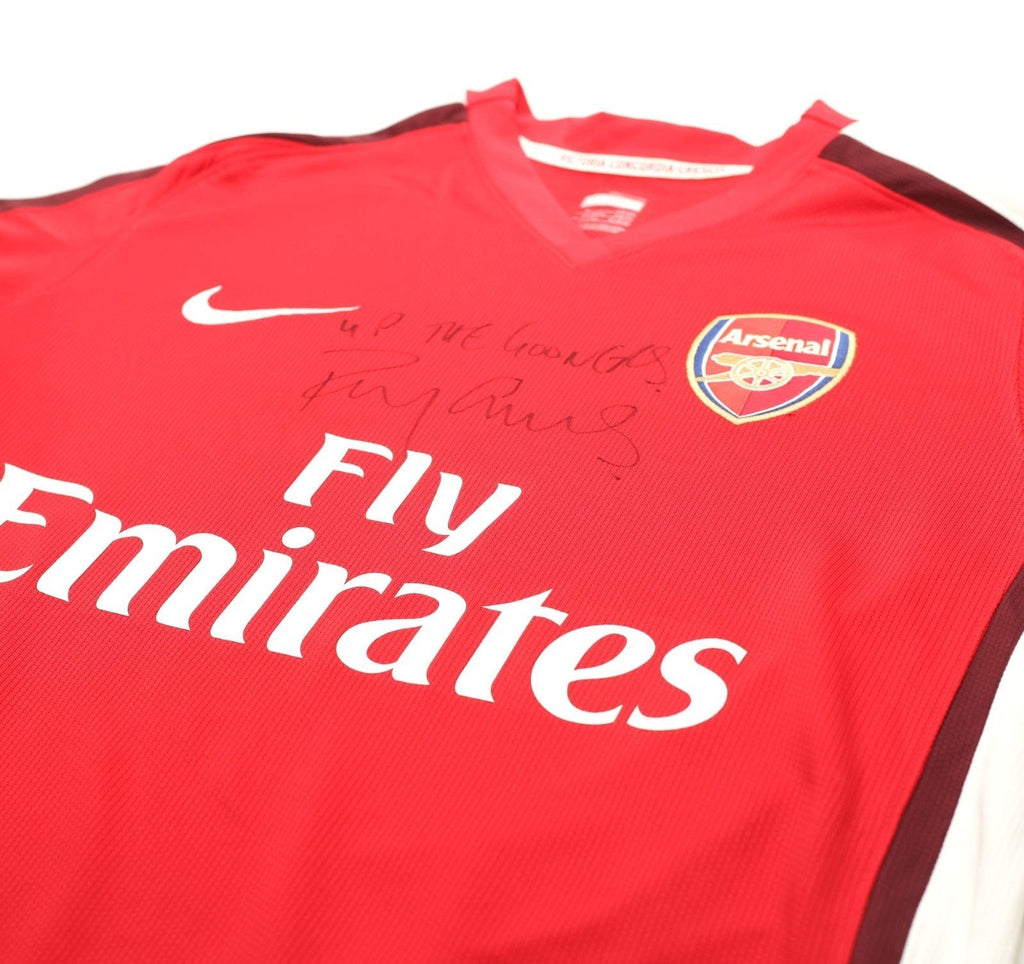 2008/10 ARSENAL Vintage Nike Home Football Shirt (M) SIGNED Perry Groves