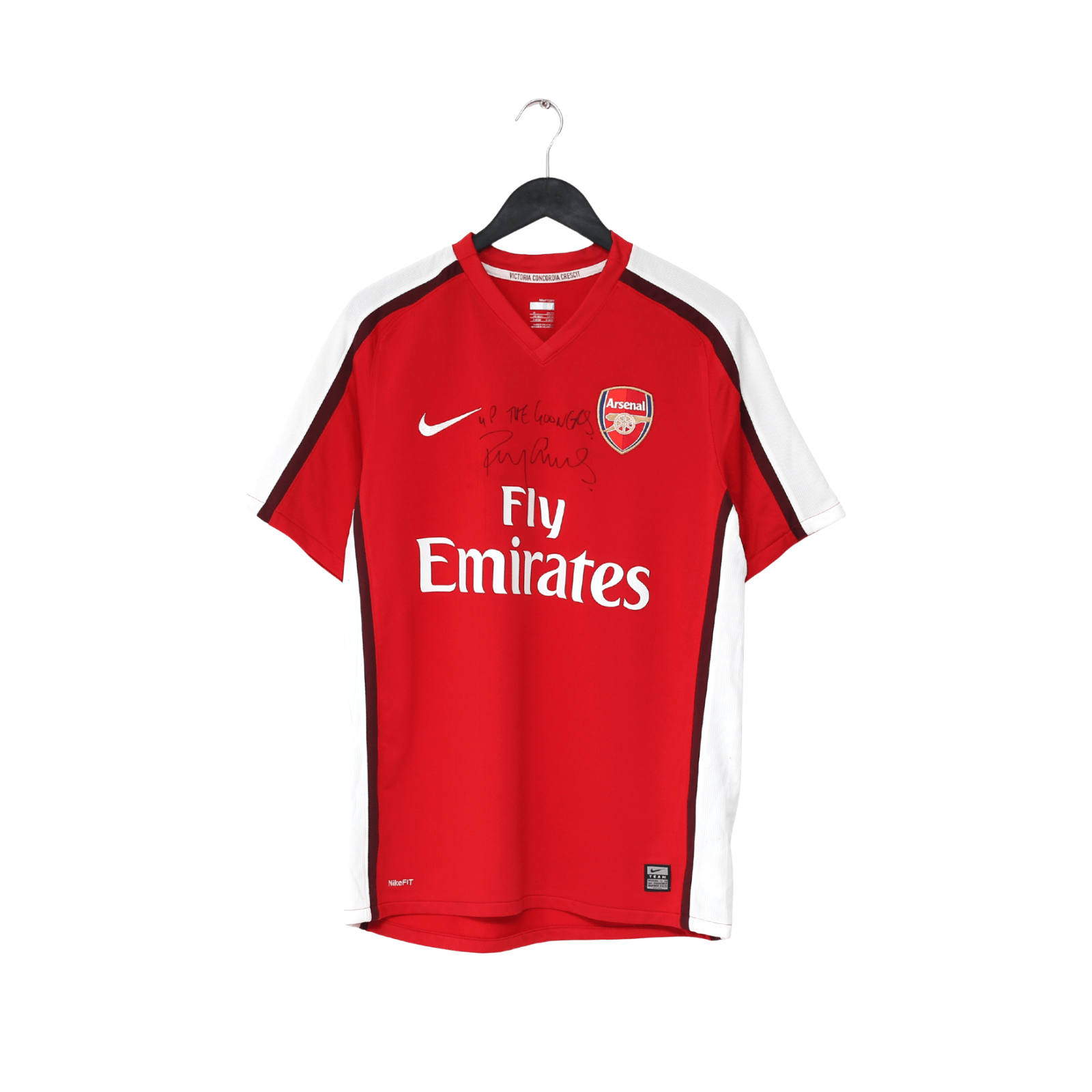 2008/10 ARSENAL Vintage Nike Home Football Shirt (M) SIGNED Perry Groves