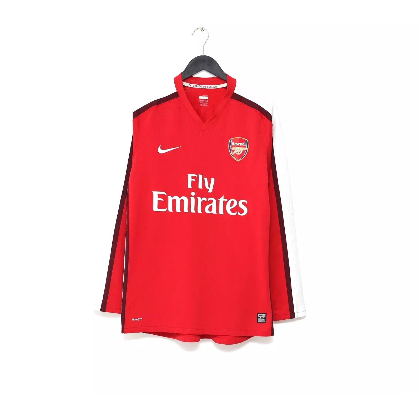 2008/10 BENDTNER #52 Arsenal Vintage Nike Home L/S Football Shirt Jersey (L)