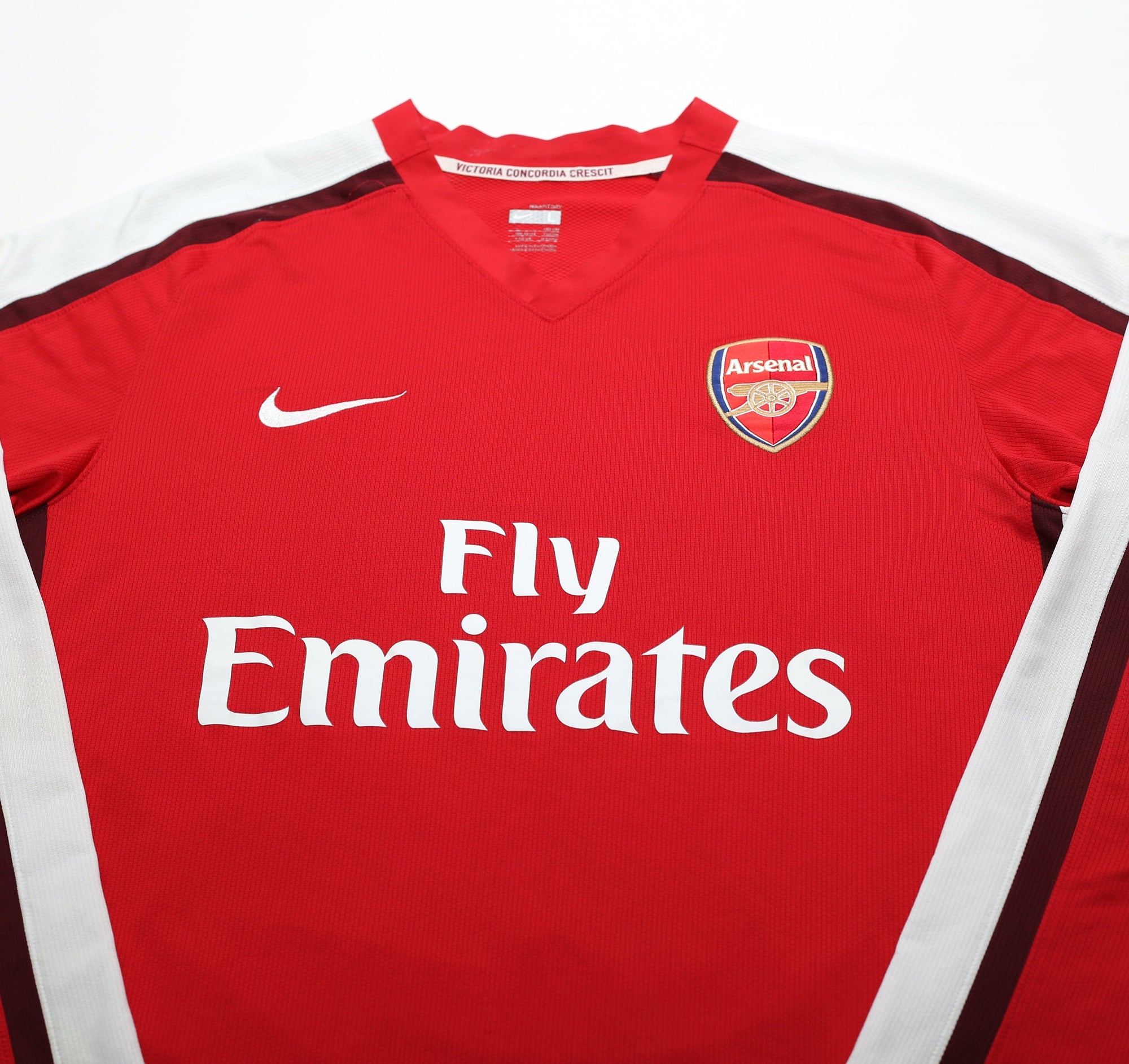 2008/10 BENDTNER #52 Arsenal Vintage Nike Home L/S Football Shirt Jersey (L)