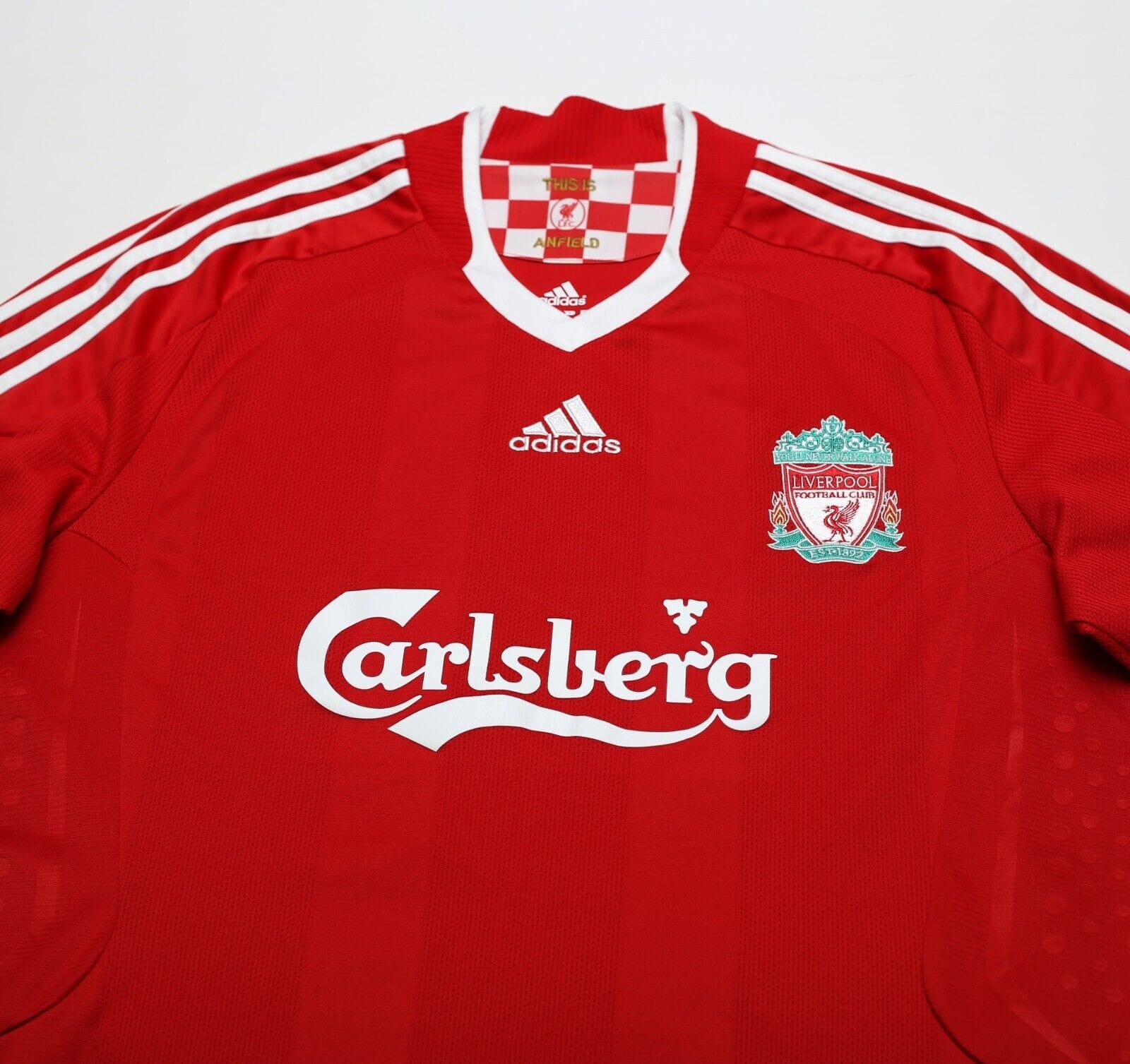 2008/10 TORRES #9 Liverpool Vintage adidas Home Football Shirt (L)