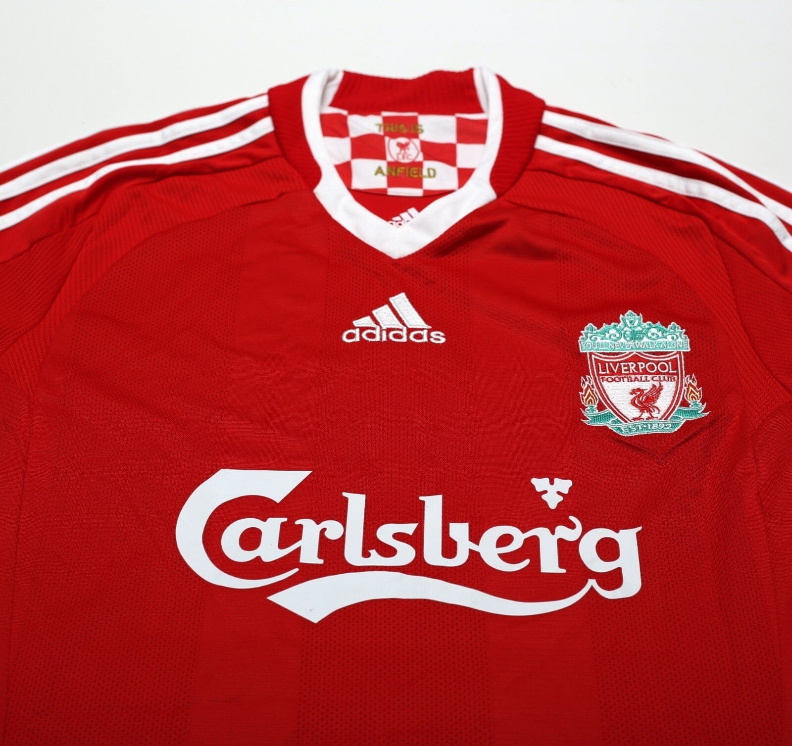 2008/10 TORRES #9 Liverpool Vintage adidas Home Football Shirt (S)