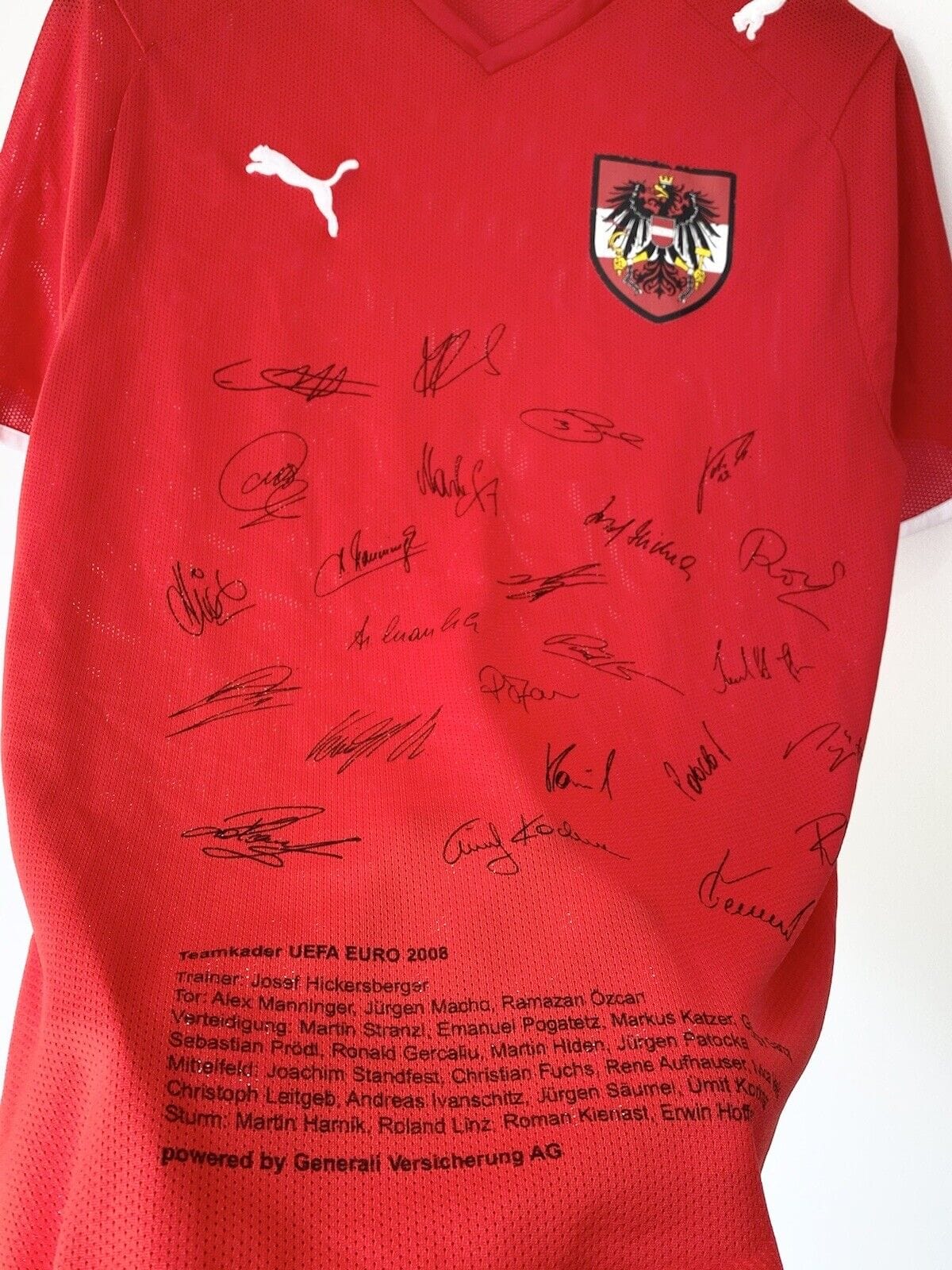 2008 AUSTRIA Vintage PUMA Home Football Shirt (S) Euro 2008 SIGNED