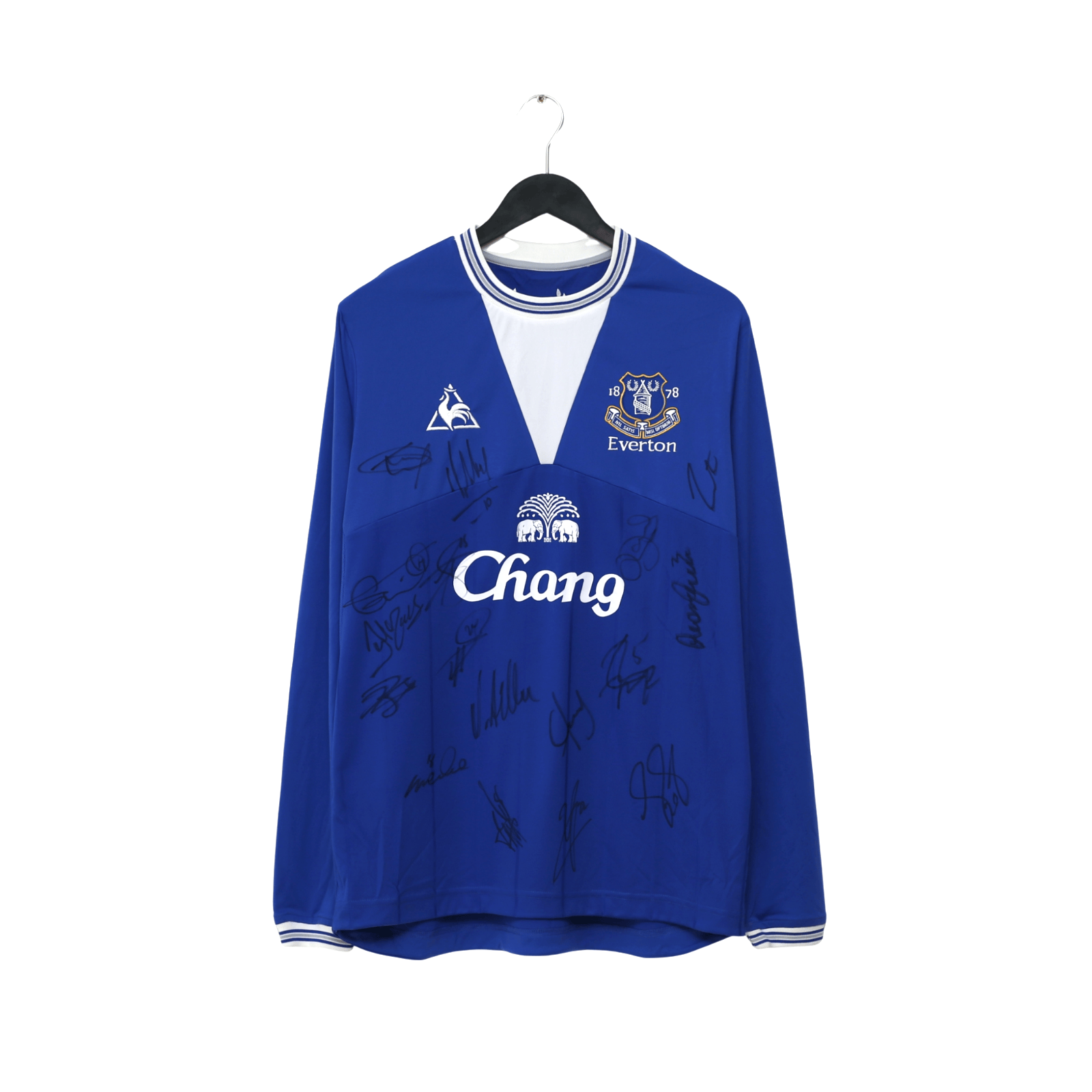 2009/10 Baines #3 Everton Vintage le coq sportif LS Football Shirt (L) Signed
