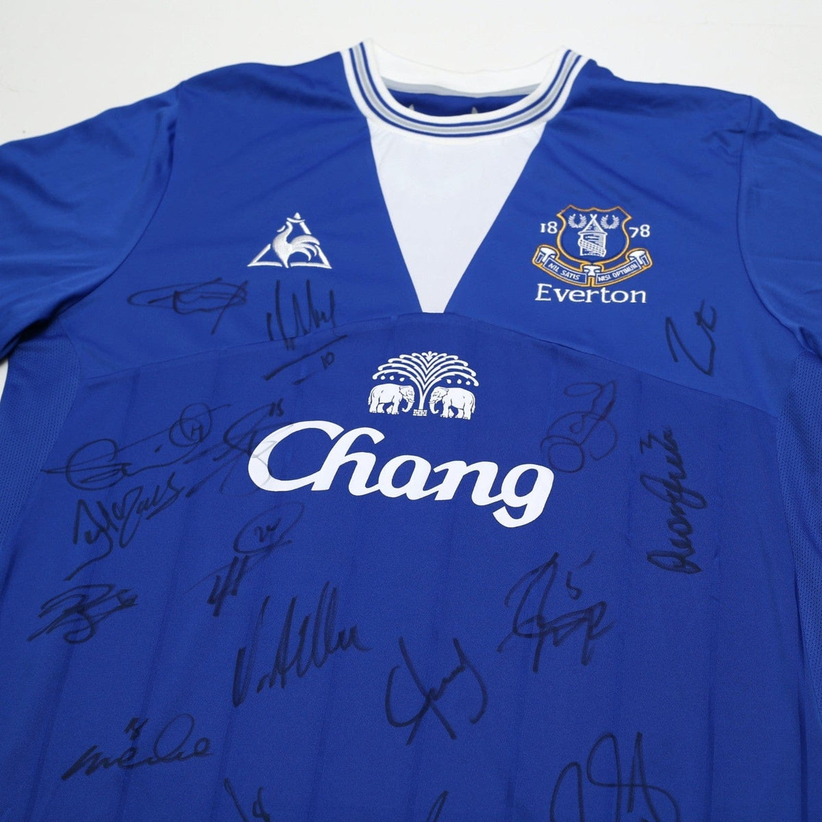 2009/10 Baines #3 Everton Vintage le coq sportif LS Football Shirt (L) Signed