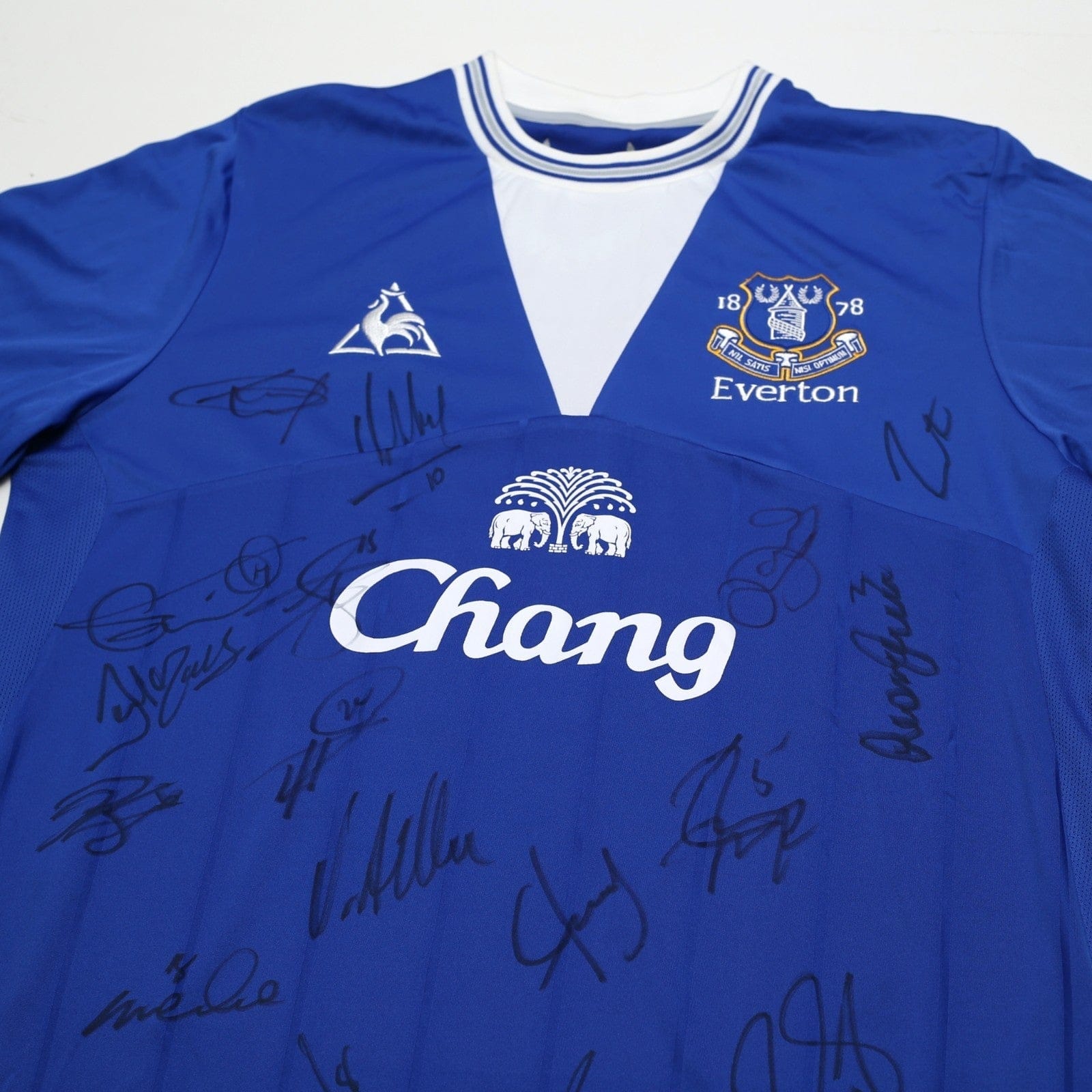 2009/10 Baines #3 Everton Vintage le coq sportif LS Football Shirt (L) Signed